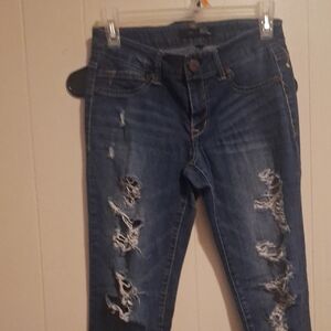 1822 Denim Women's Distressed Blue Skinny Jeans
